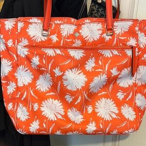 Kate Spade Orange and White Floral Tote